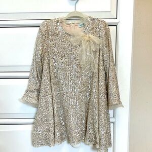 Abel & Lula Champagne Sequin Dress